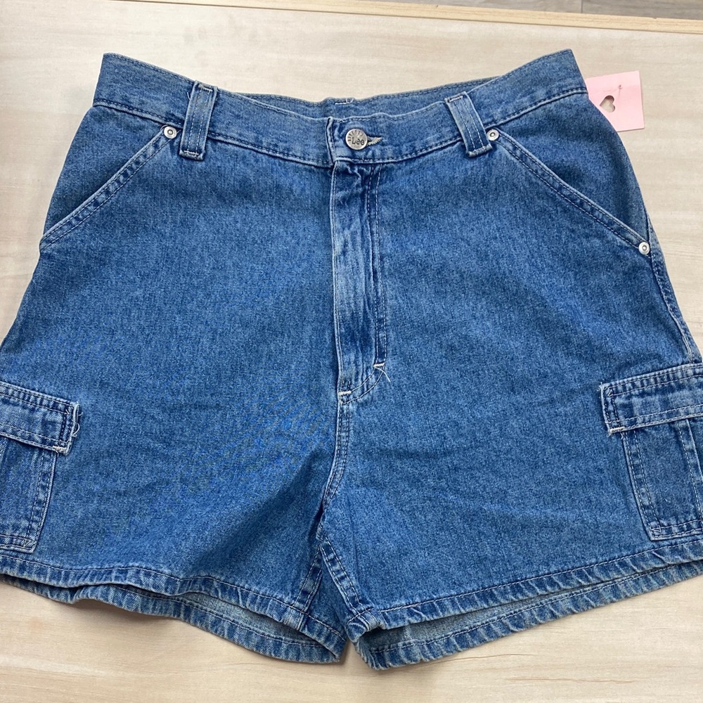 Lee Blue Women's Cargo Shorts retro stone NWT sz 10
